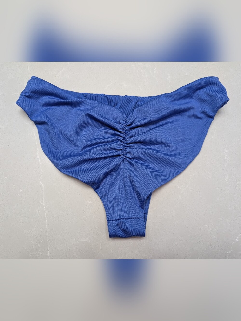 Londre Blue Rushed Bum Bikini Bottom Size M